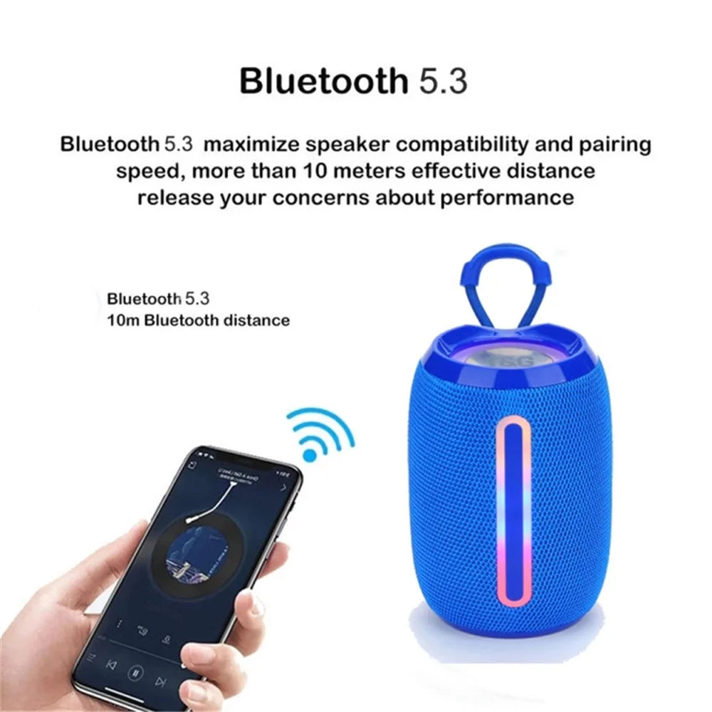 T&G TG653 TWS Portable Bluetooth-compatible Speaker LED Light Outdoor Wireless Stereo Subwoofer - Blue - 2