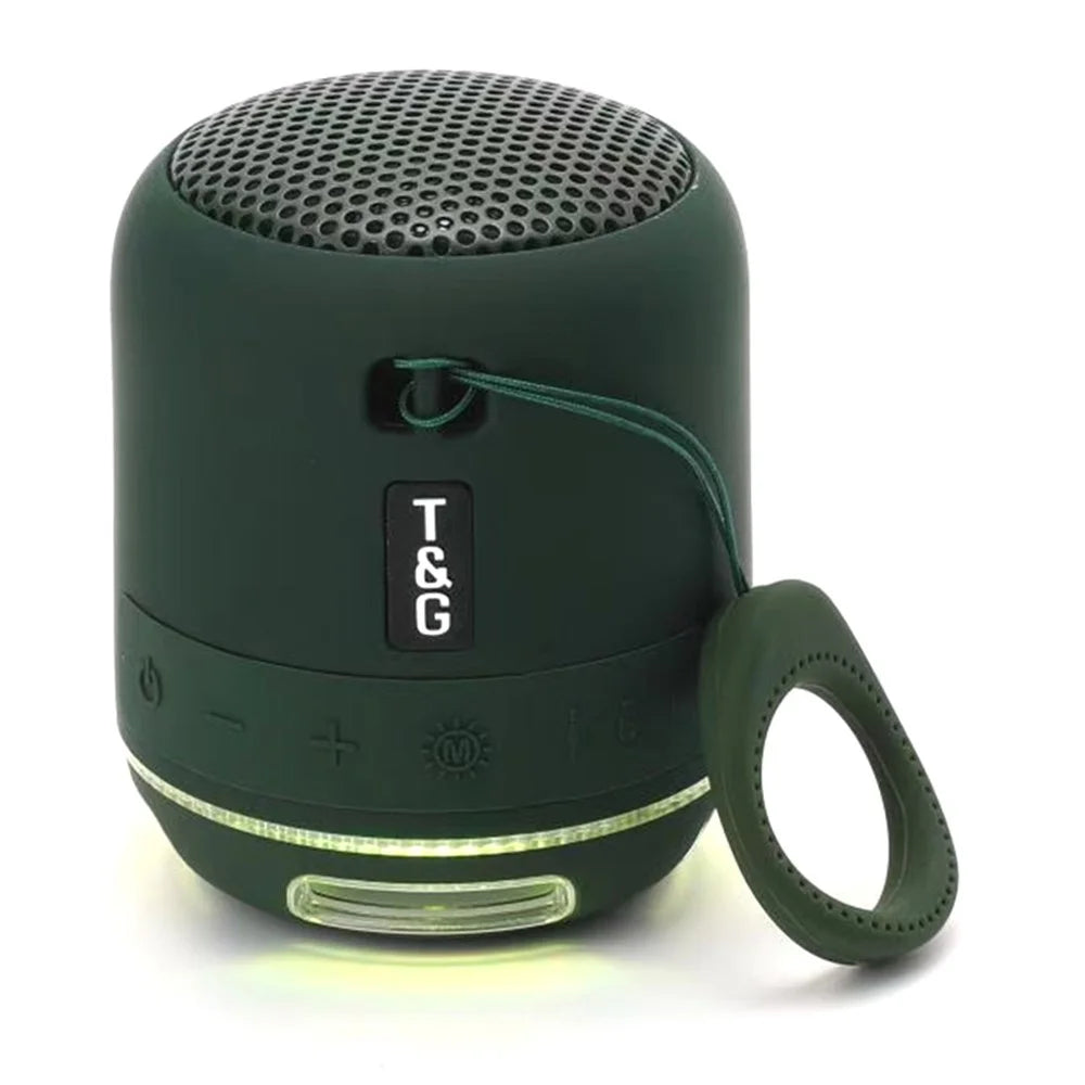 T&G TG294 Portable LED Light TWS Bluetooth-compatible Speaker Outdoor Wireless Stereo Music Subwoofer - Green - 1