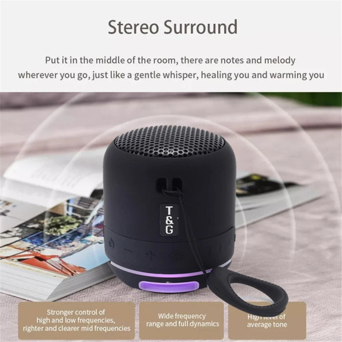 T&G TG294 Portable LED Light TWS Bluetooth-compatible Speaker Outdoor Wireless Stereo Music Subwoofer - Green - 5