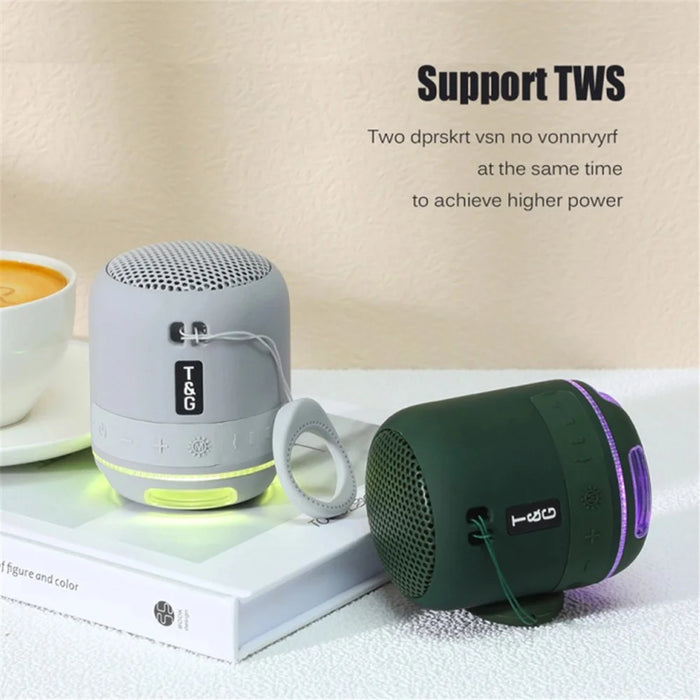 T&G TG294 Portable LED Light TWS Bluetooth-compatible Speaker Outdoor Wireless Stereo Music Subwoofer - Green - 6