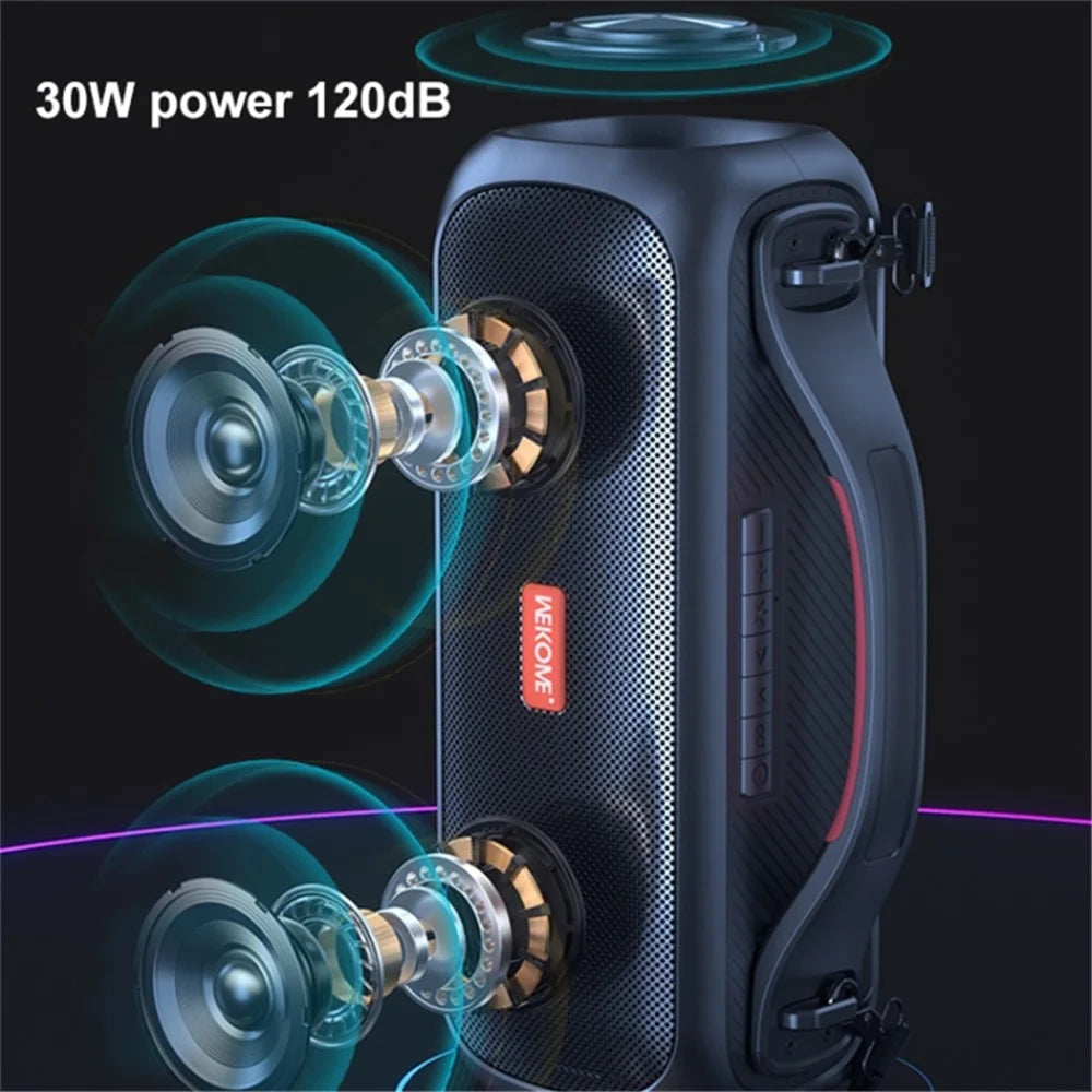 WEKOME D38 Outdoor Bluetooth-compatible Speaker 30W Powerful Driver Dual Tweeters Wireless Home Party Speaker - 4