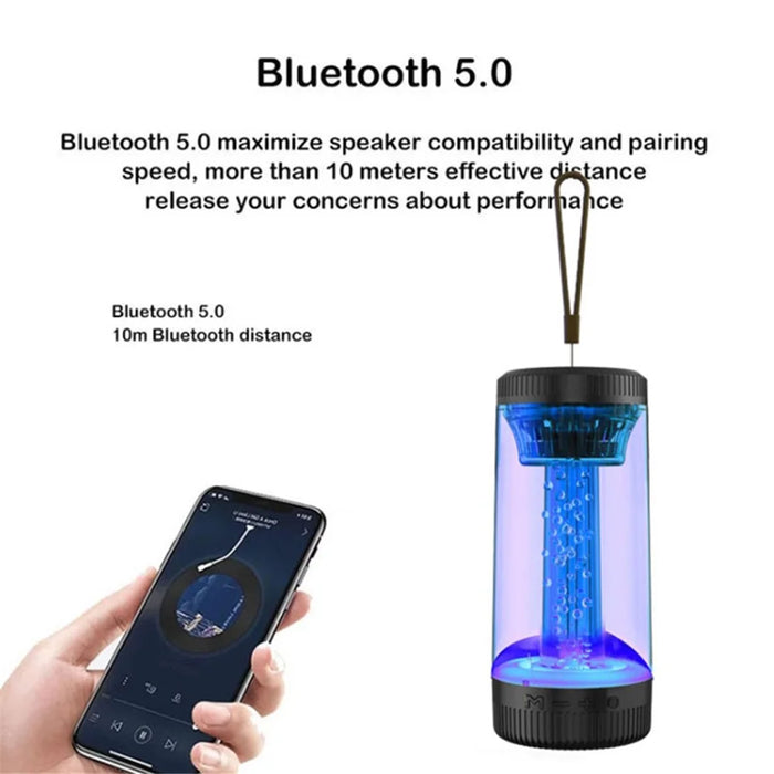 Z15 Outdoor Wireless Bluetooth-compatible Speaker Colorful Light Effect Portable Speaker Support FM, TF Card / USB Flash - Black - 2