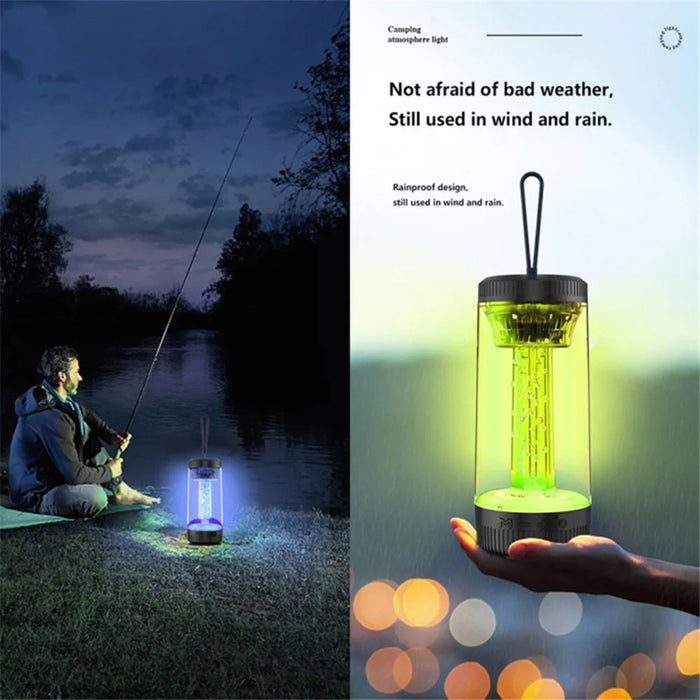 Z15 Outdoor Wireless Bluetooth-compatible Speaker Colorful Light Effect Portable Speaker Support FM, TF Card / USB Flash - Black - 3
