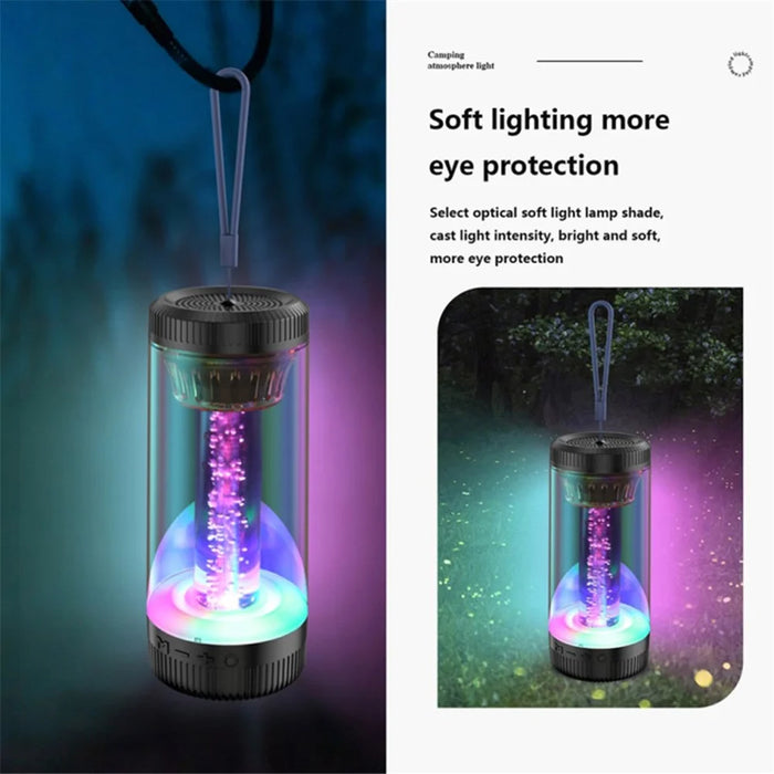 Z15 Outdoor Wireless Bluetooth-compatible Speaker Colorful Light Effect Portable Speaker Support FM, TF Card / USB Flash - Black - 4