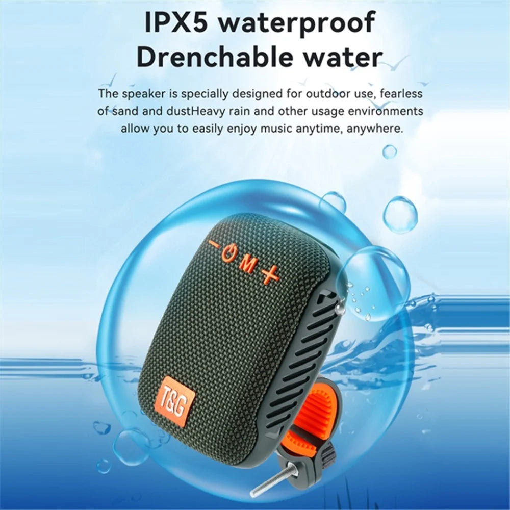 T&G TG-392 Portable Wireless Speaker IPX5 Waterproof Outdoor Bike TWS Bluetooth-compatible Speaker - Black - 6