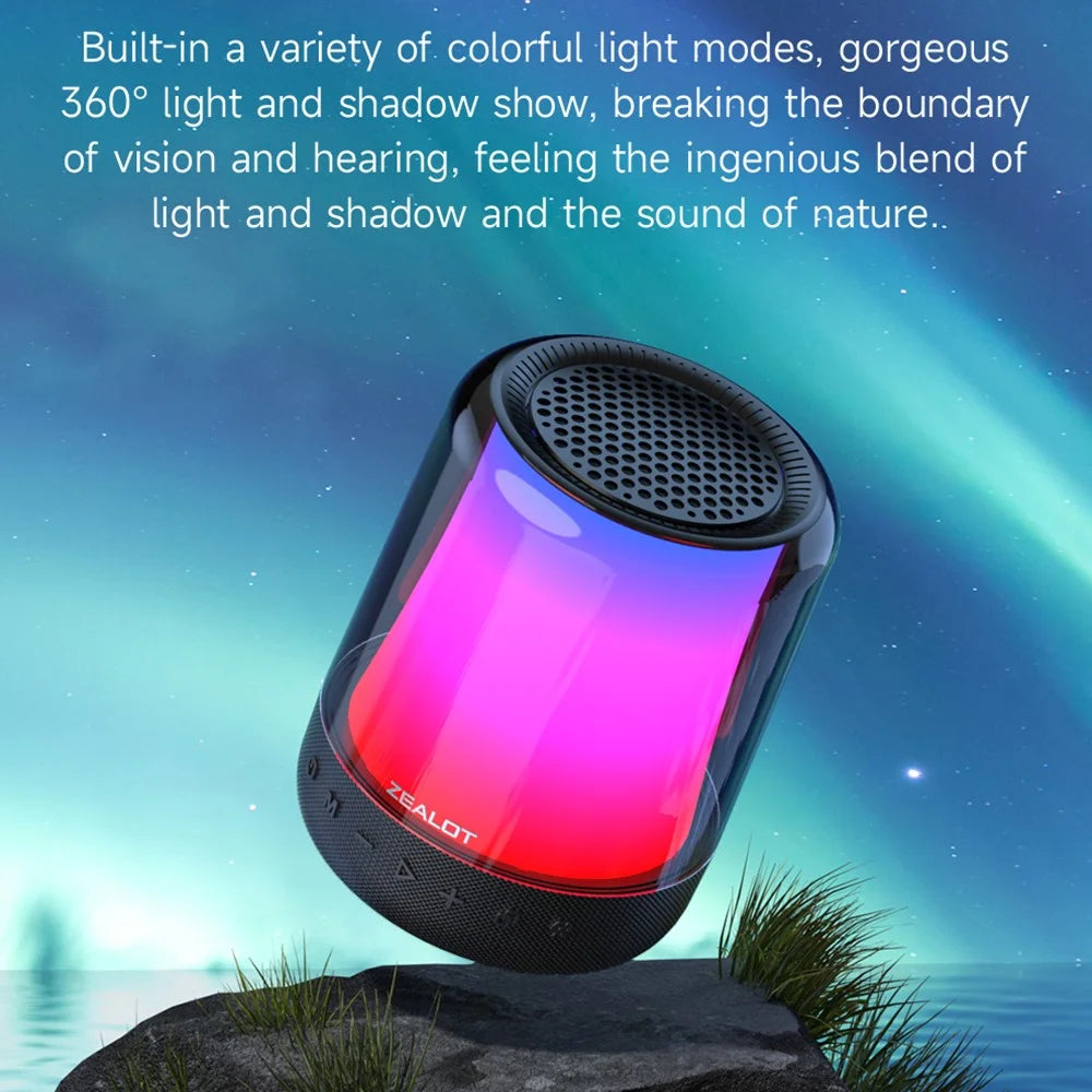 ZEALOT S66 Bluetooth-compatible 5.2 Wireless Speaker RGB Colorful Light HiFi Stereo Subwoofer - 3