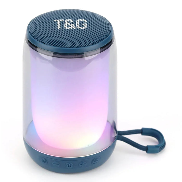 T&G TG346 Bluetooth-compatible Speaker FM Radio Colorful Light Desktop Subwoofer Support Hands-free Call - Blue - 1