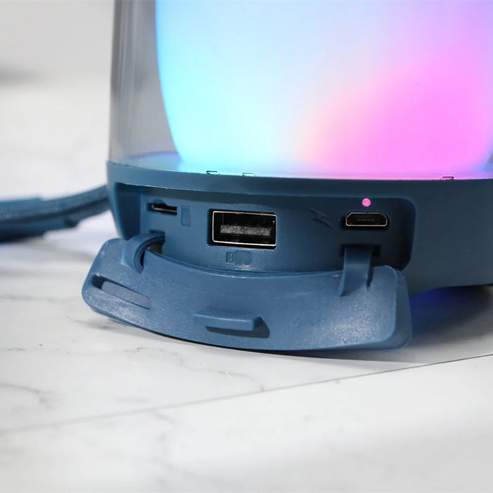 T&G TG346 Bluetooth-compatible Speaker FM Radio Colorful Light Desktop Subwoofer Support Hands-free Call - Blue - 6