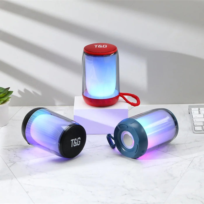 T&G TG346 Bluetooth-compatible Speaker FM Radio Colorful Light Desktop Subwoofer Support Hands-free Call - Blue - 7