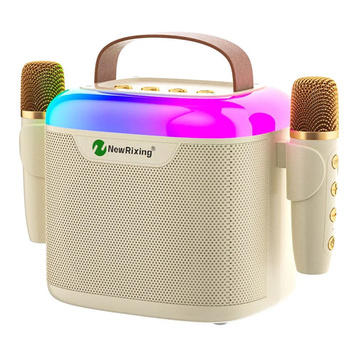 NEWRIXING NR8805 Wireless Bluetooth-compatible Speaker with Dual TWS Handheld Noise Reduction Microphone - Beige - 1
