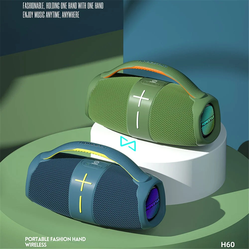 HOPESTAR H60 Boombox Speaker with Handle Portable Bluetooth-compatible Subwoofer Music Player - Green - 7