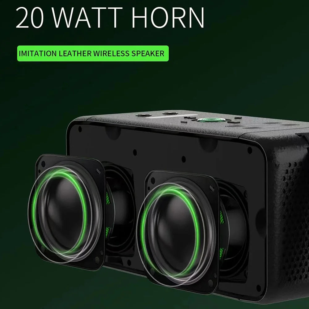 M1 20W Portable Wireless 3D Stereo Subwoofer Bluetooth-compatible Speaker Supports FM / TF Card / USB Hard Drive - Black - 6