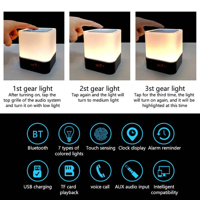 Bluetooth-compatible Audio Speaker HiFi Portable Mini Speaker Subwoofer Support Touch Control Lights / TF Card - 3