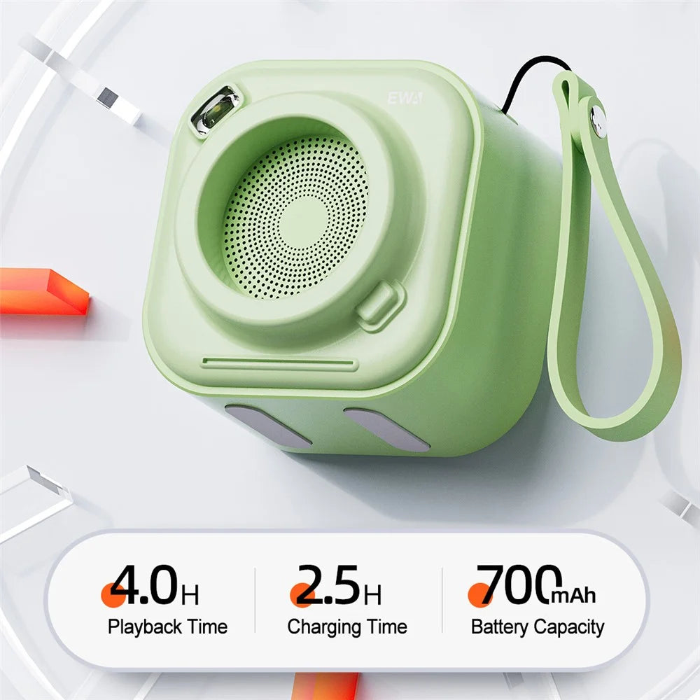 EWA A132 True Wireless Stereo Bluetooth-compatible Speaker Bass Subwoofer with Carrying Strap (CE Certified) - Green - 5