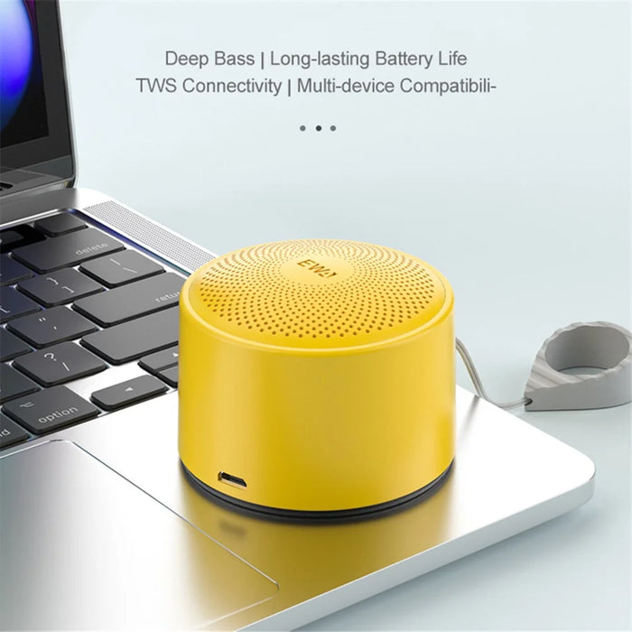 EWA A124 Mini Bluetooth-compatible Speaker Portable Outdoor Waterproof TWS Subwoofer with Hanging Ring - Blue - 4