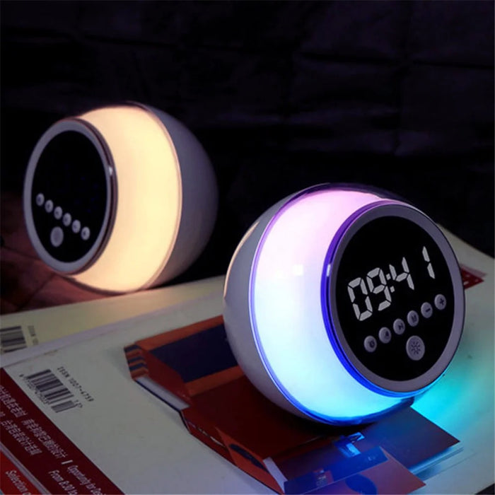 P12 Alarm Clock Portable Bluetooth-compatible Speaker Dimmable LED Light FM Radio with Timer Function - 7