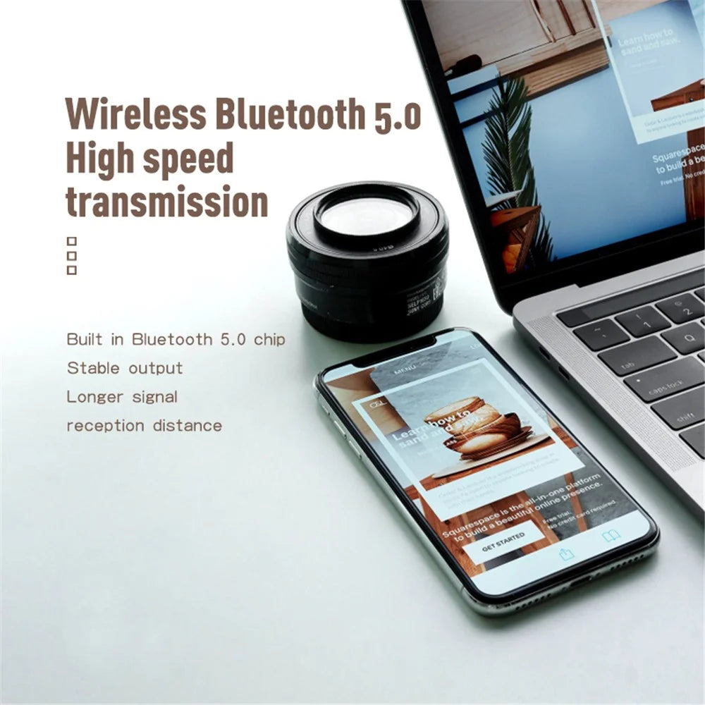 TK11 Retro Bluetooth-compatible Speaker FM Radio Spatiotemporal Gate Suspended Clockwise Reverse Clock (without Battery) - Walnut Color - 5