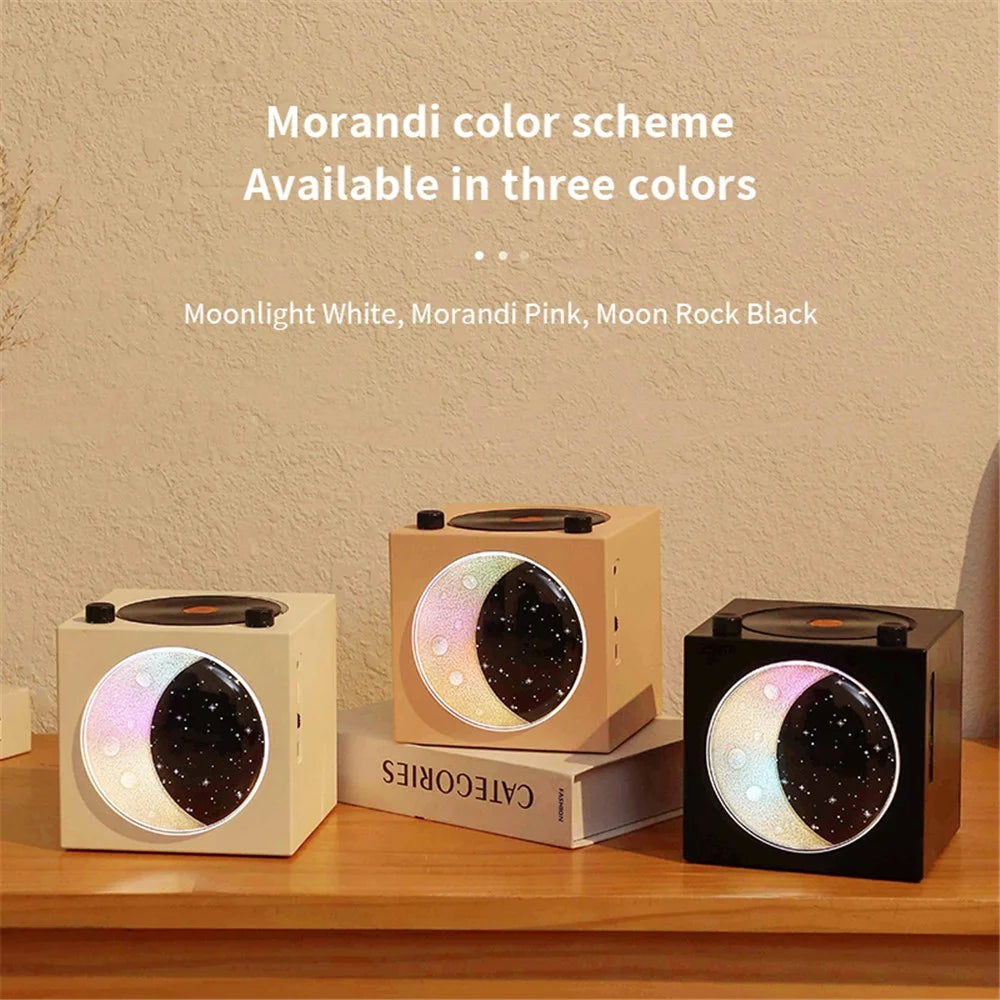 T20 Half Moon Black Gel Atomic Record Player Retro Bluetooth-compatible Speaker Desktop Subwoofer - Pink - 7