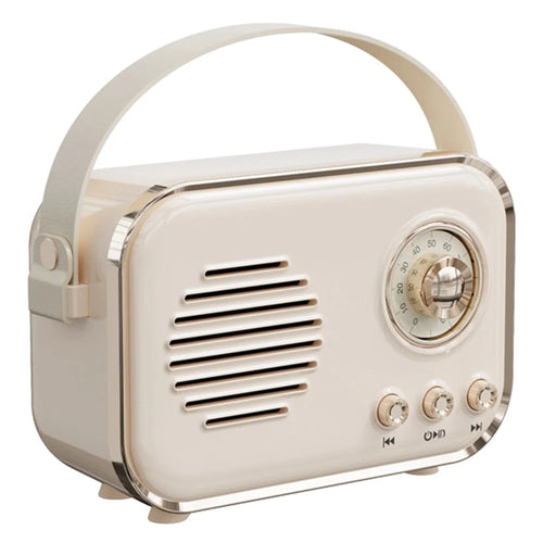 P33 Portable Retro Bluetooth-compatible Speaker Outdoor Home Mini Wireless Music Subwoofer FM Radio - Beige - 1