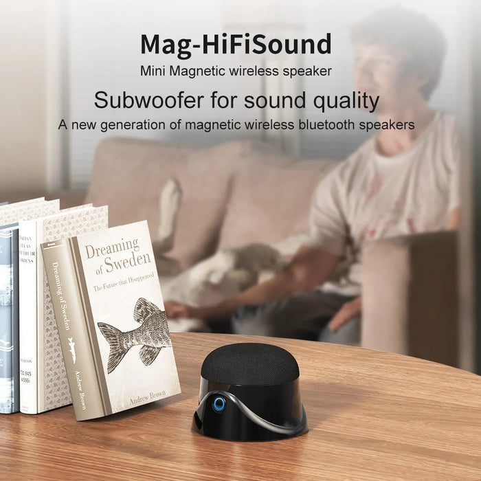 CQ-01 Wireless Bluetooth-compatible TWS Speaker Stereo Sound Magnetic Mini Subwoofer - Black - 2