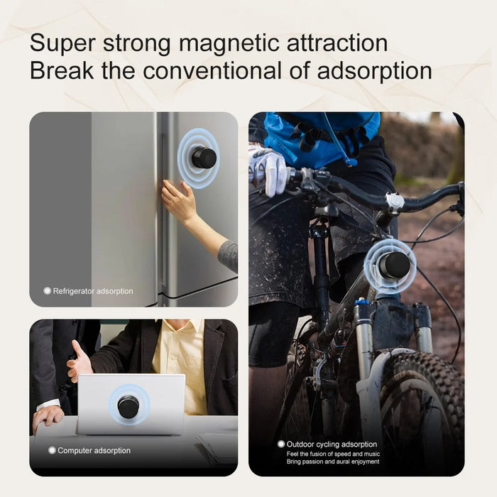 CQ-01 Wireless Bluetooth-compatible TWS Speaker Stereo Sound Magnetic Mini Subwoofer - Black - 5