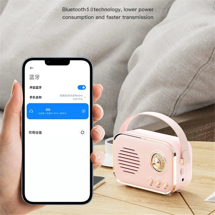 P33 Plus FM Radio Bluetooth-compatible Speaker with Wireless Microphone Home Karaoke Machine - White - 2