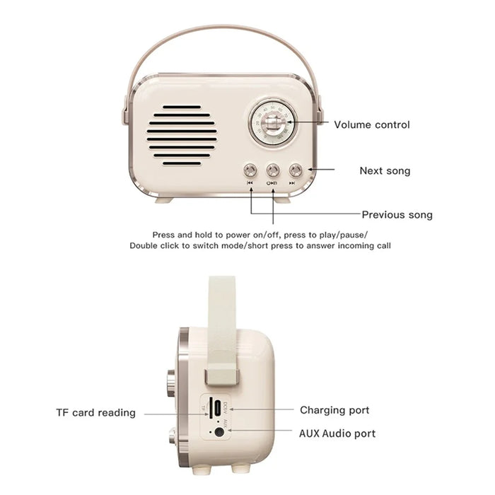 P33 Plus FM Radio Bluetooth-compatible Speaker with Wireless Microphone Home Karaoke Machine - White - 6