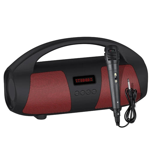 NEWRIXING NR2055 Portable TWS Bluetooth-compatible Speaker FM Radio Wireless Stereo Subwoofer with Microphone - Red - 1