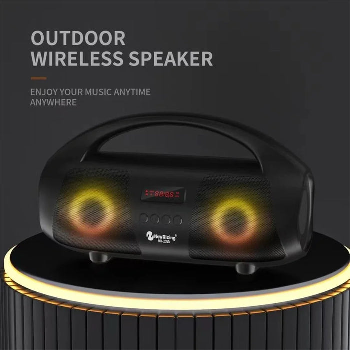 NEWRIXING NR2055 Portable TWS Bluetooth-compatible Speaker FM Radio Wireless Stereo Subwoofer with Microphone - Red - 3