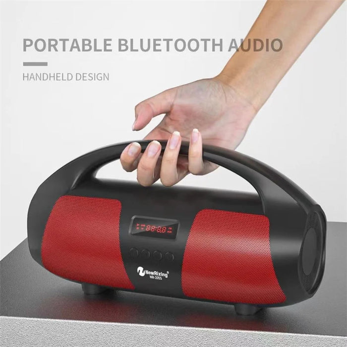 NEWRIXING NR2055 Portable TWS Bluetooth-compatible Speaker FM Radio Wireless Stereo Subwoofer with Microphone - Red - 4