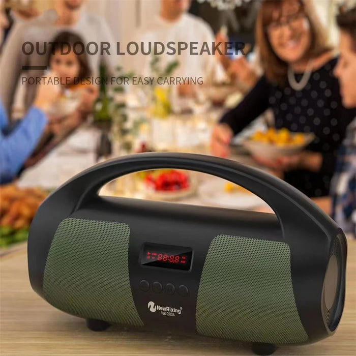 NEWRIXING NR2055 Portable TWS Bluetooth-compatible Speaker FM Radio Wireless Stereo Subwoofer with Microphone - Red - 5