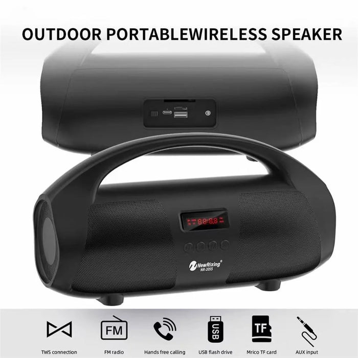 NEWRIXING NR2055 Portable TWS Bluetooth-compatible Speaker FM Radio Wireless Stereo Subwoofer with Microphone - Red - 6