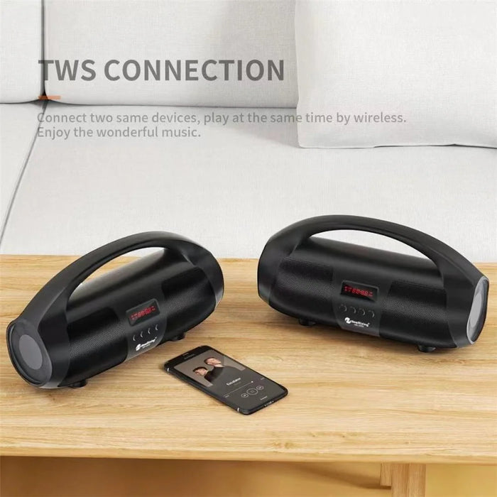 NEWRIXING NR2055 Portable TWS Bluetooth-compatible Speaker FM Radio Wireless Stereo Subwoofer with Microphone - Red - 7