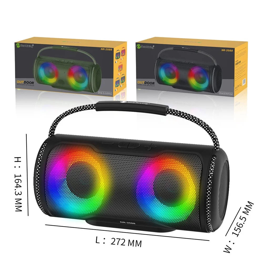 NEWRIXING NR-2088 TWS Wireless Portable Bluetooth-compatible Speaker 16W Audio Player Support TF Card - Black - 7