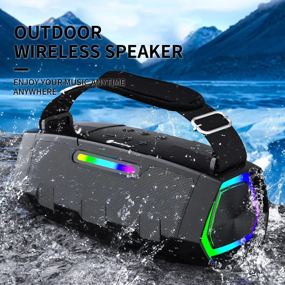 NEWRIXING NR2033 Wireless Bluetooth-compatible TWS Speaker FM Radio 20W Outdoor Portable Subwoofer - Black - 2