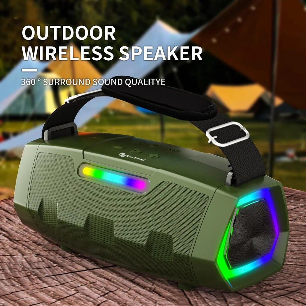 NEWRIXING NR2033 Wireless Bluetooth-compatible TWS Speaker FM Radio 20W Outdoor Portable Subwoofer - Black - 3