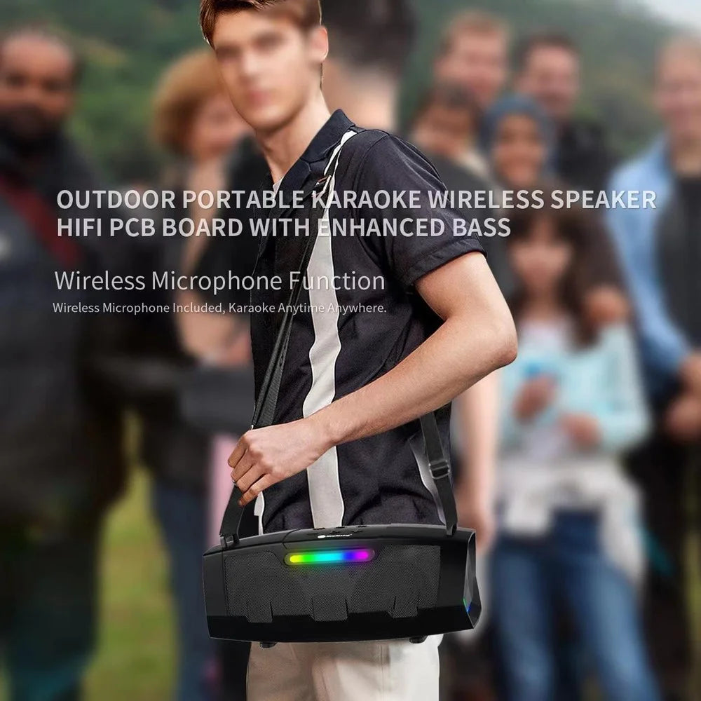 NEWRIXING NR2033 Wireless Bluetooth-compatible TWS Speaker FM Radio 20W Outdoor Portable Subwoofer - Black - 4