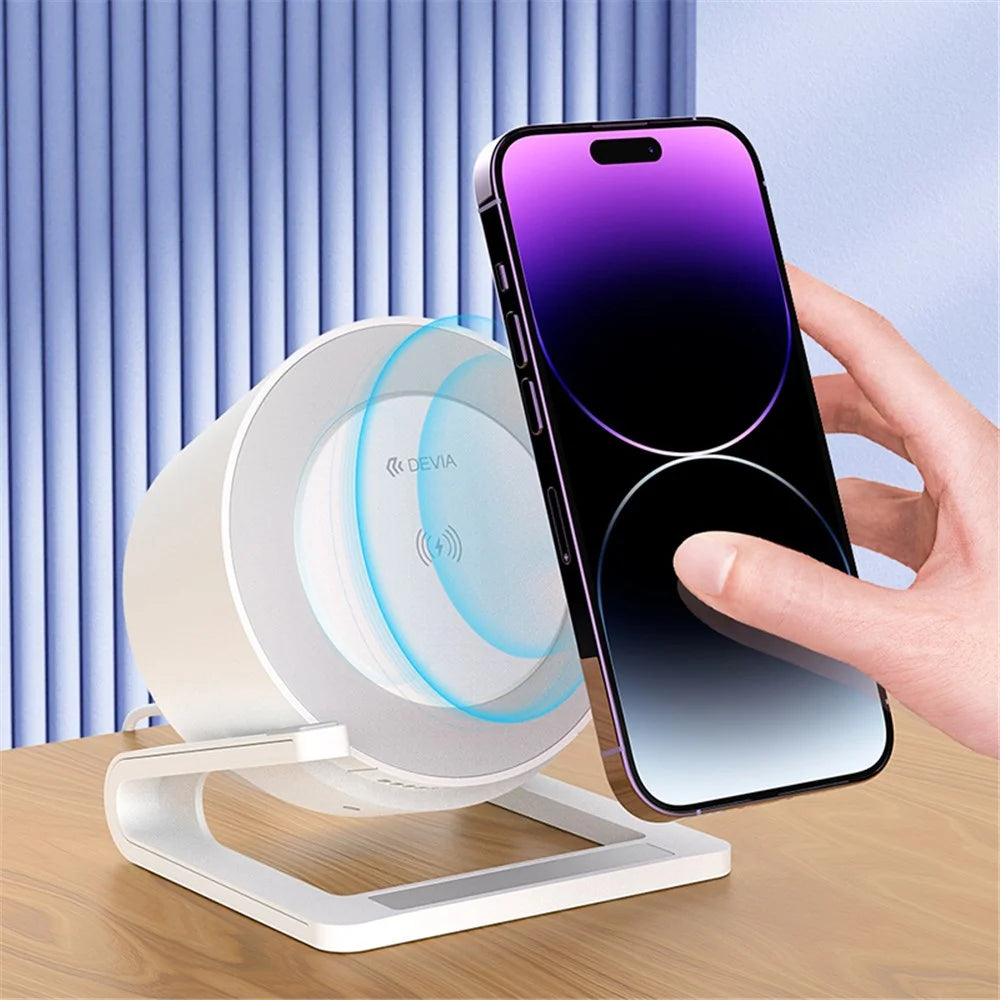 DEVIA Smart Series EM054 15W Wireless Charging Desktop Speaker Night Light Phone Stand Holder (I-M3) - 5