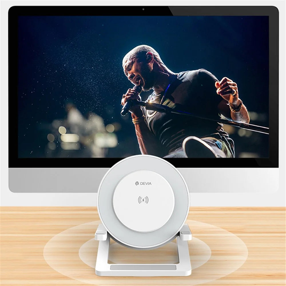 DEVIA Smart Series EM054 15W Wireless Charging Desktop Speaker Night Light Phone Stand Holder (I-M3) - 6