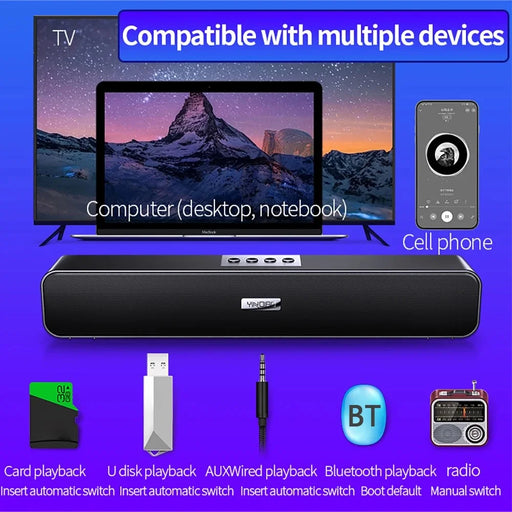 YINDIAO A36 ABS Desktop Bluetooth-compatible Speaker Soundbar HiFi Computer Laptop Loudspeaker - 2