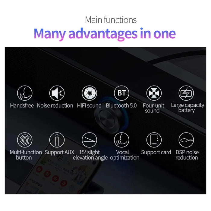 YINDIAO A36 ABS Desktop Bluetooth-compatible Speaker Soundbar HiFi Computer Laptop Loudspeaker - 7