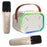 P3 Kids Adults Karaoke KTV Machine LED Lighting Bluetooth-compatible Speaker with 2 Wireless Microphones - Beige - 1