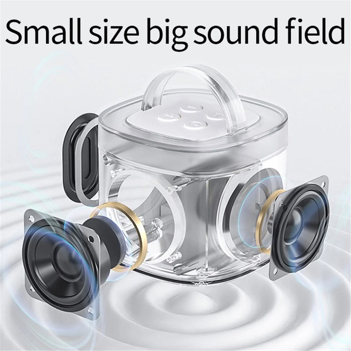 Y1 Mini Portable Bluetooth-compatible Speaker Outdoor Indoor Karaoke Machine with 1 Microphone - White - 3