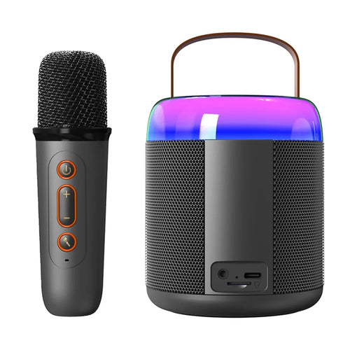 Y2 Home Karaoke Machine Bluetooth-compatible Speaker Supports 3.5mm AUX and TF Card Playback with 1 Microphone - Black - 1