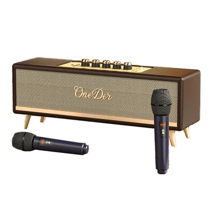 ONEDER D8 Vintage Bluetooth-compatible Speaker with TF / USB / FM, Wood Grain Wireless Speaker - Brown - 1