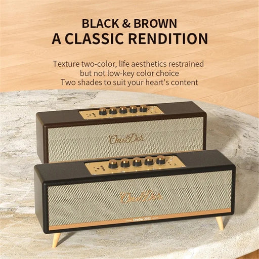 ONEDER D8 Vintage Bluetooth-compatible Speaker with TF / USB / FM, Wood Grain Wireless Speaker - Brown - 2