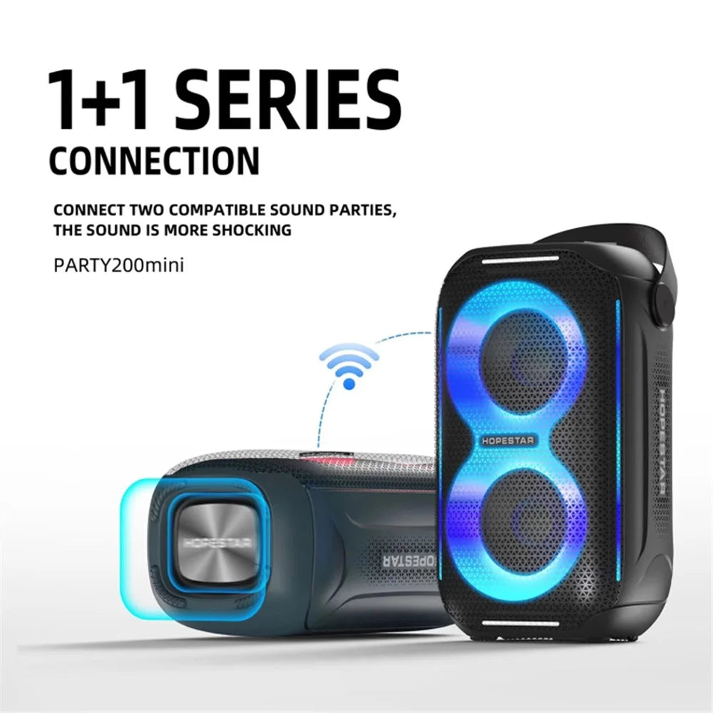 HOPESTAR P200 Mini IPX5 Outdoor TWS Wireless Speaker with Colorful Light - Black - 2