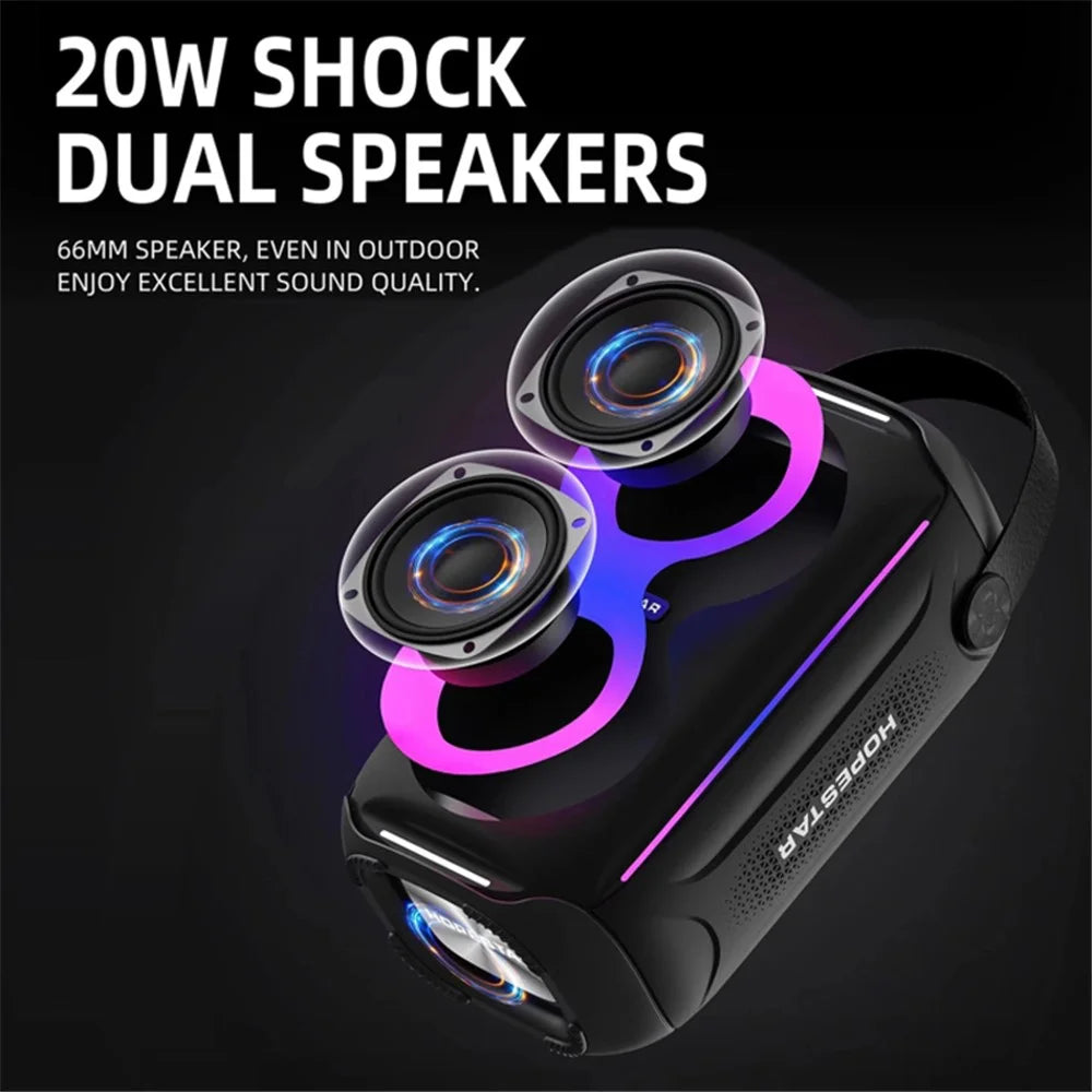 HOPESTAR P200 Mini IPX5 Outdoor TWS Wireless Speaker with Colorful Light - Black - 3