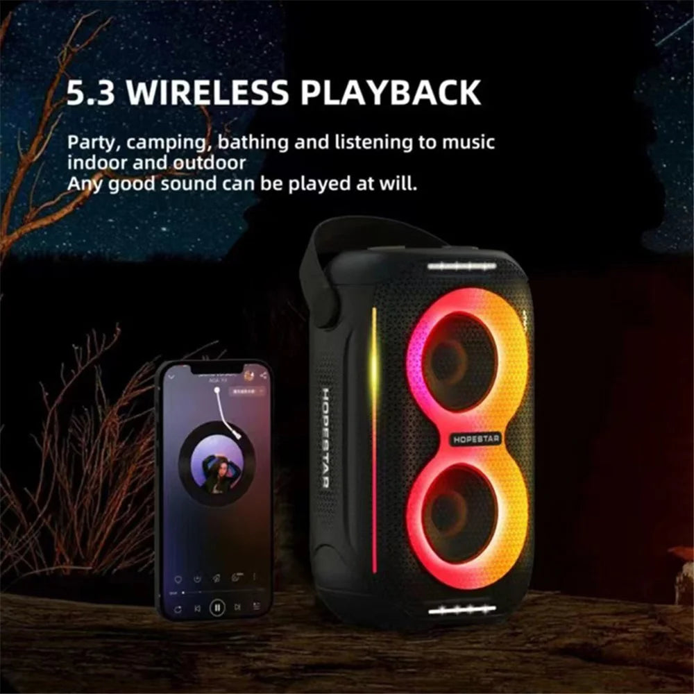 HOPESTAR P200 Mini IPX5 Outdoor TWS Wireless Speaker with Colorful Light - Black - 5