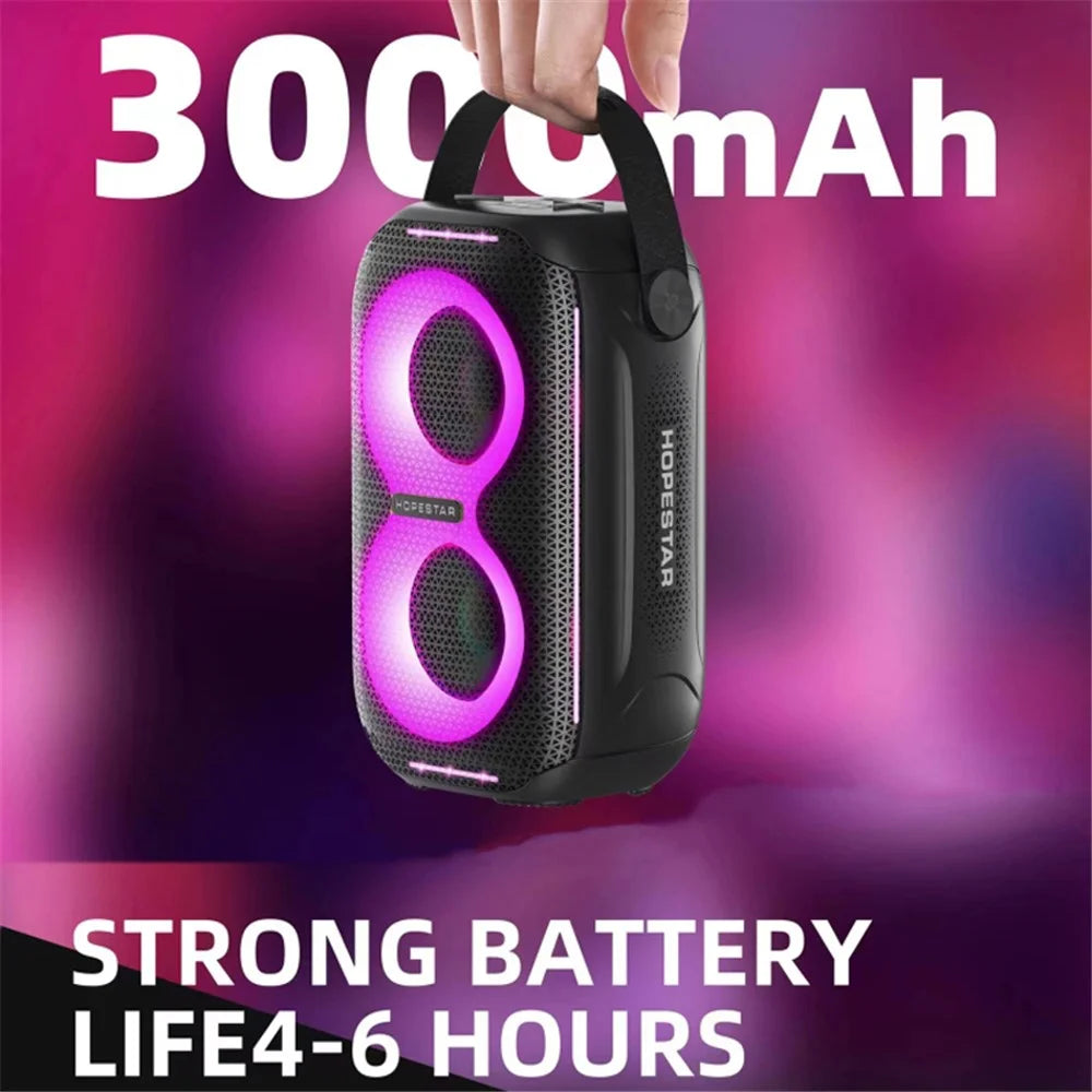 HOPESTAR P200 Mini IPX5 Outdoor TWS Wireless Speaker with Colorful Light - Black - 6